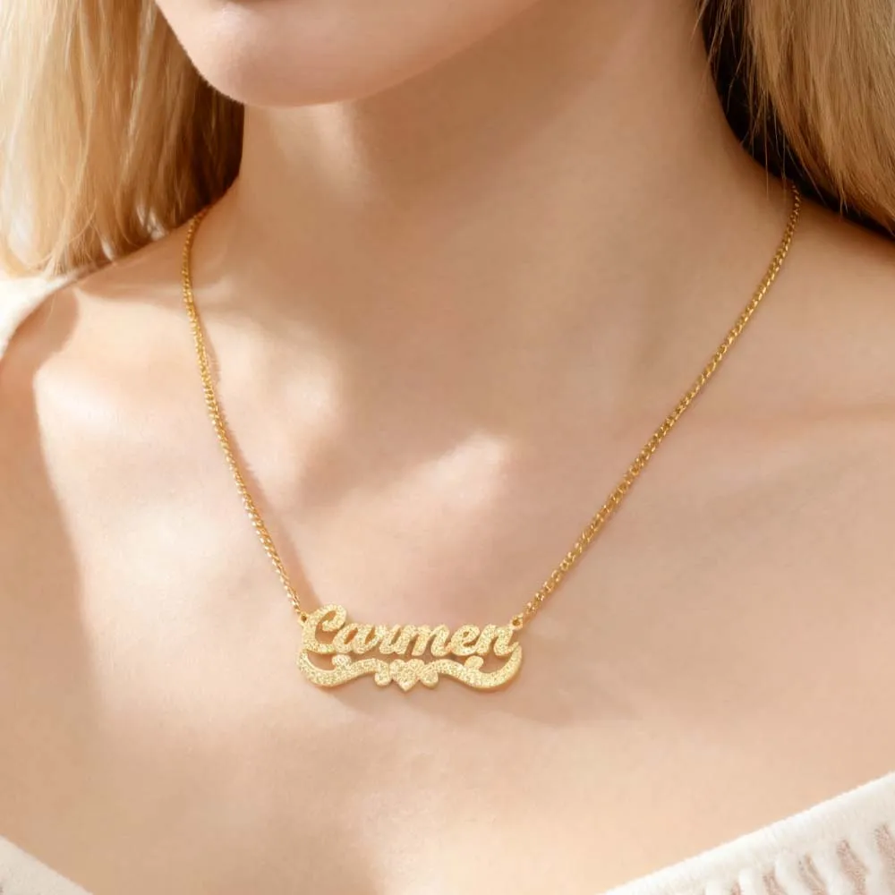 كبير الذهب اللون الفاخرة بلينغ قلادة اسم مخصص شخصية قلادة هدية للنساء الأسود سلسلة رجالية الفولاذ المقاوم للصدأ الهيب البوب #3