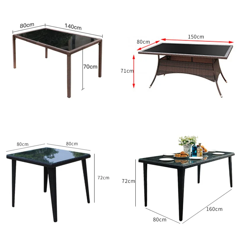 Balcony Creative Rattan Tables and Chairs Waterproof Terrace Leisure Garden Home Garden Three-five-piece Rattan Chair Tea Table
