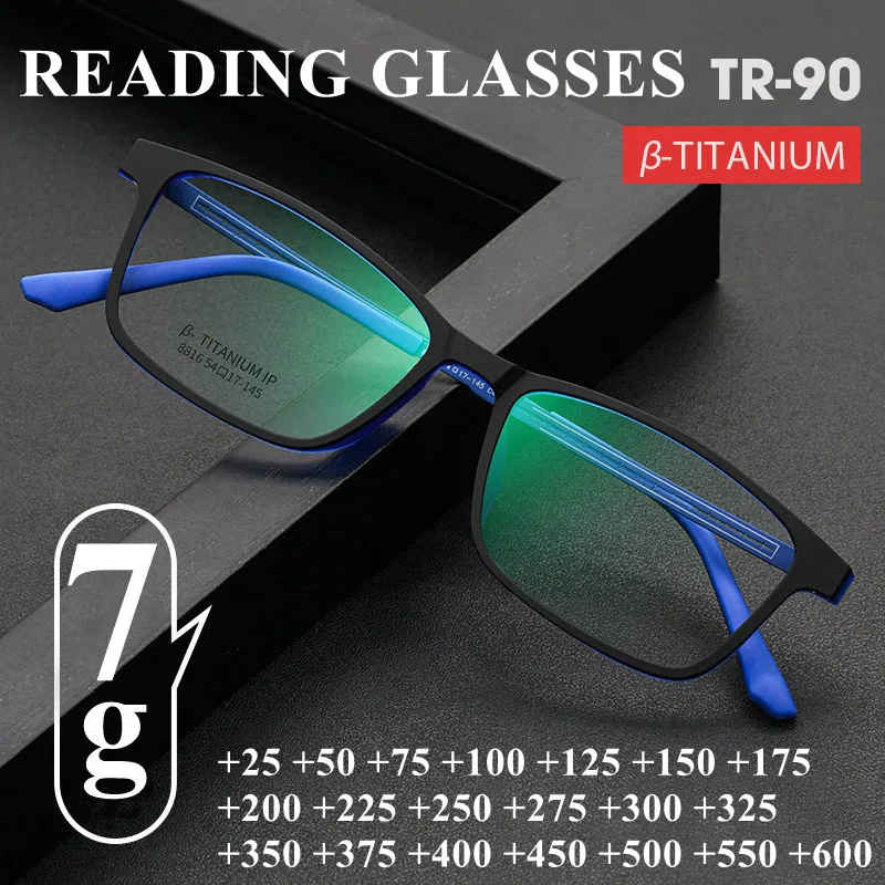 Finished Photochromic Reading Glasses Men Women Titanium Full Frame High Diopter Presbyopic Glasses Ultralight Eyeglasses TR90