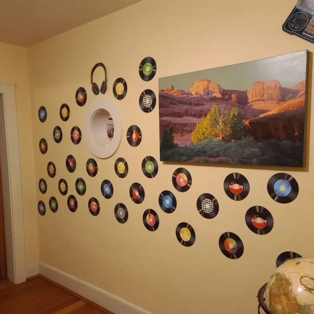 Vintage Records Rock and Roll Music Party Background Wall Decoration 80s 90s Birthday Party Disco Music Party Decor Supplies