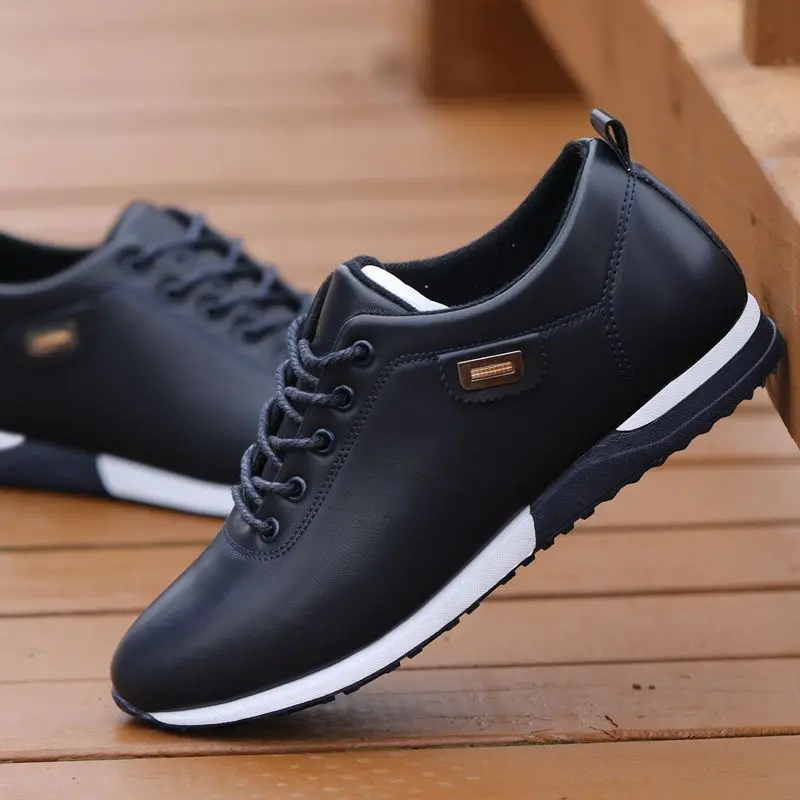 Men\'s PU Leather Business Casual Shoes for Man Outdoor Breathable Sneakers Male Fashion Loafers Walking Footwear Tenis Feminino