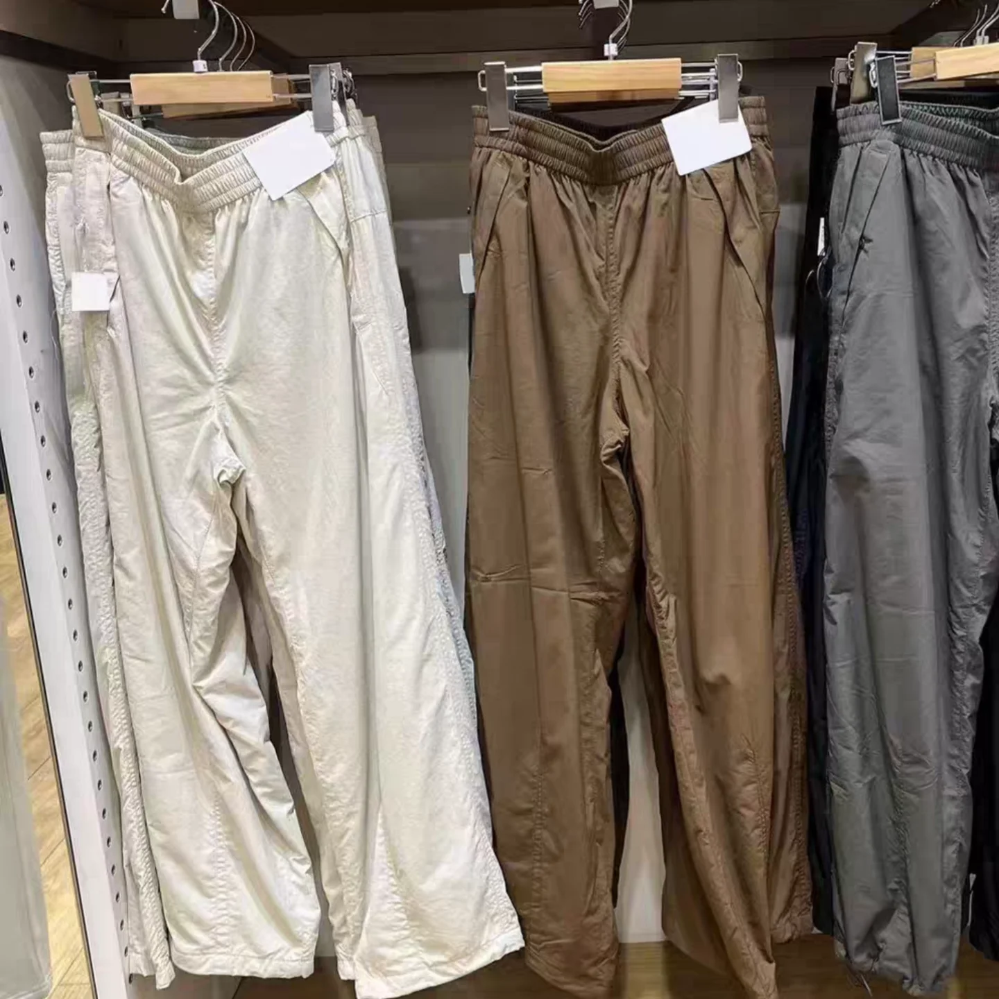 

Women's Warm Casual Wide Leg Pants Straight Cut Trousers Autumn Winter New Sle Fce Lined Workwear High Waist Polyester