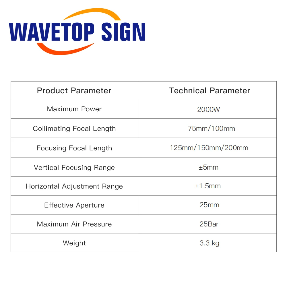 Wavetopsign หัวตัดด้วยเลเซอร์ KC15 0-2kw wsx 2000W สำหรับตัดโลหะ