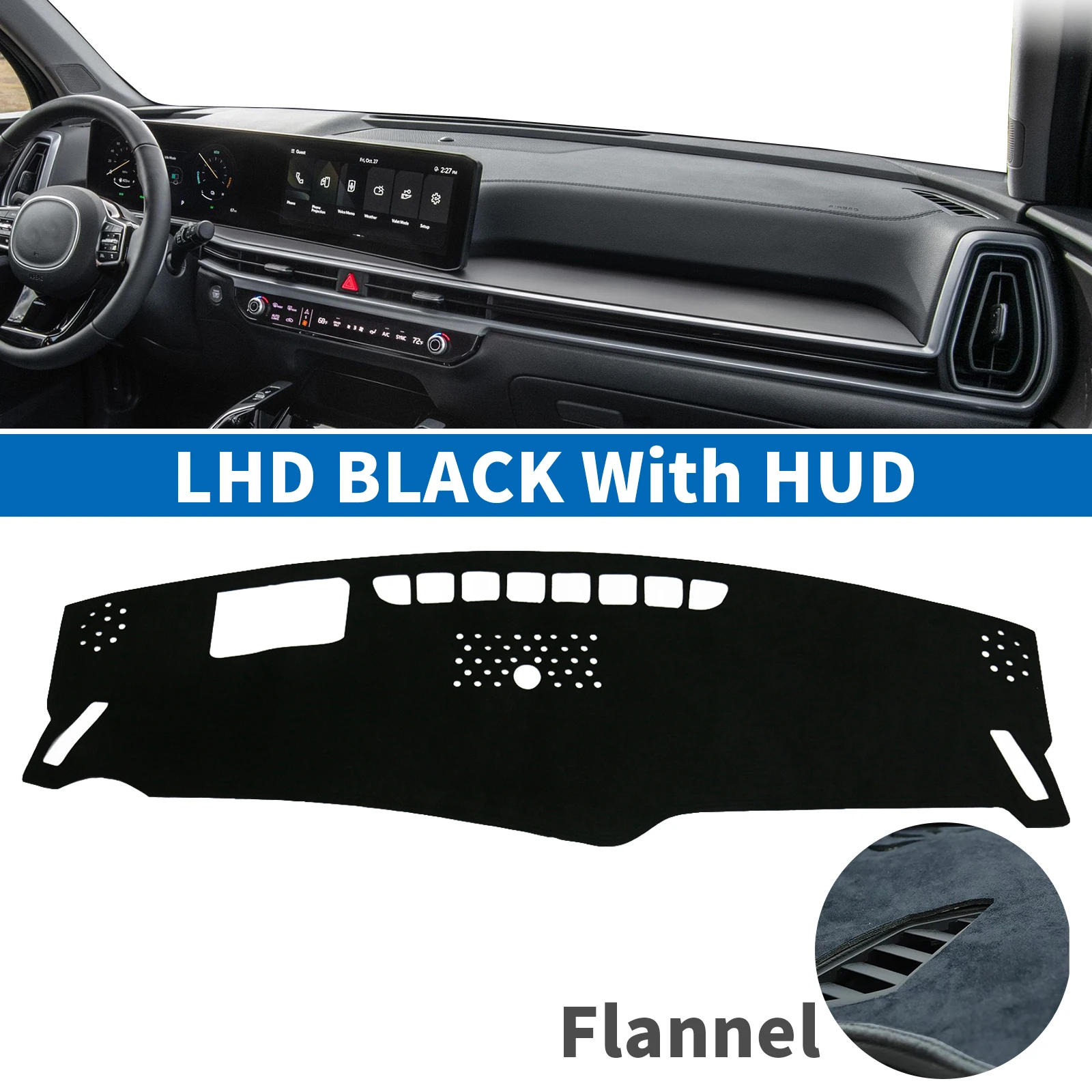 

for Kia Sorento 2024 2025 2026 Sunshade Protective Carpet Dash Pad Dashmat Accessories Car Dashboard Mat