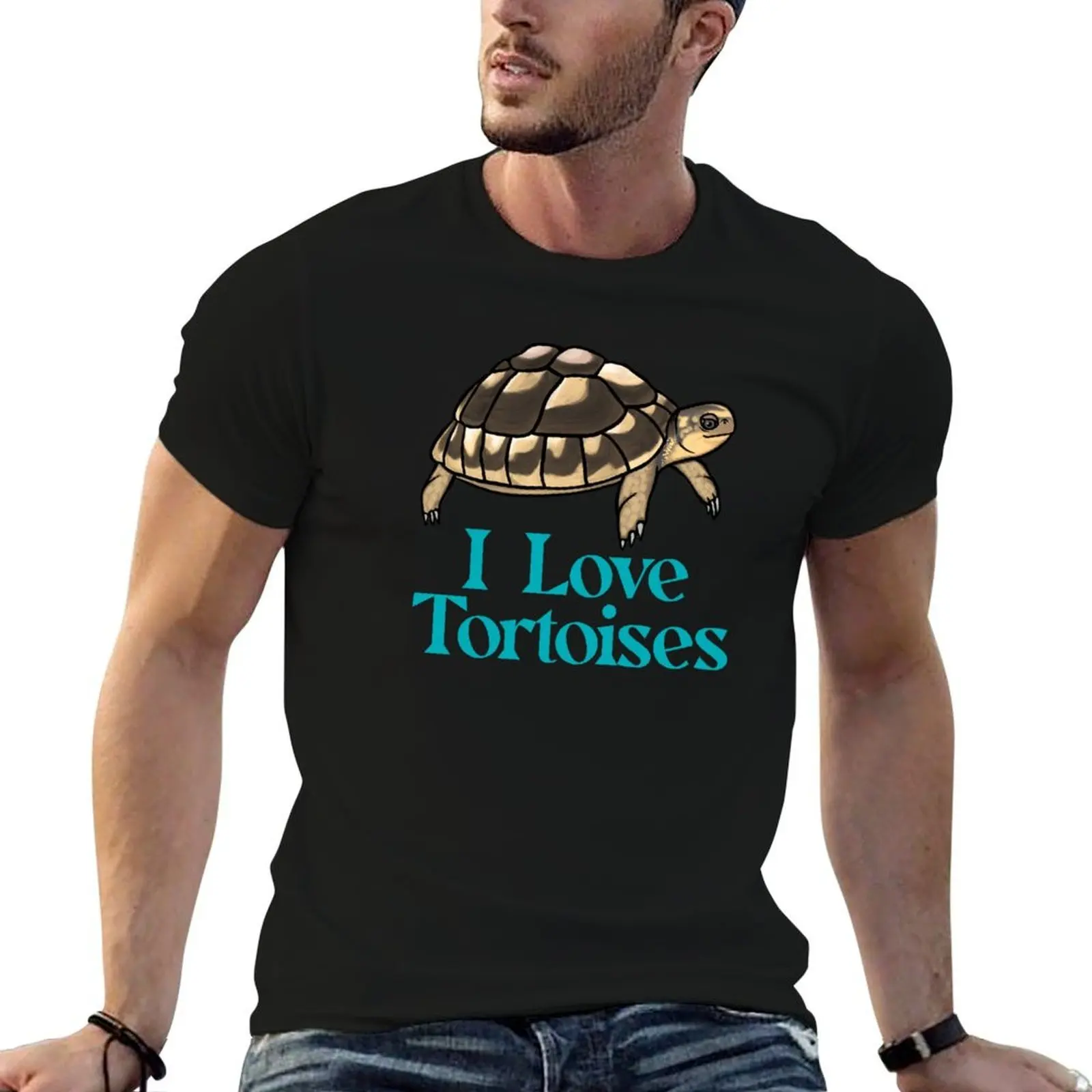 

I Love Tortoises for Tortoise Lovers, Blue T-Shirt cotton tshirt 100% essential t shirt T-Shirt