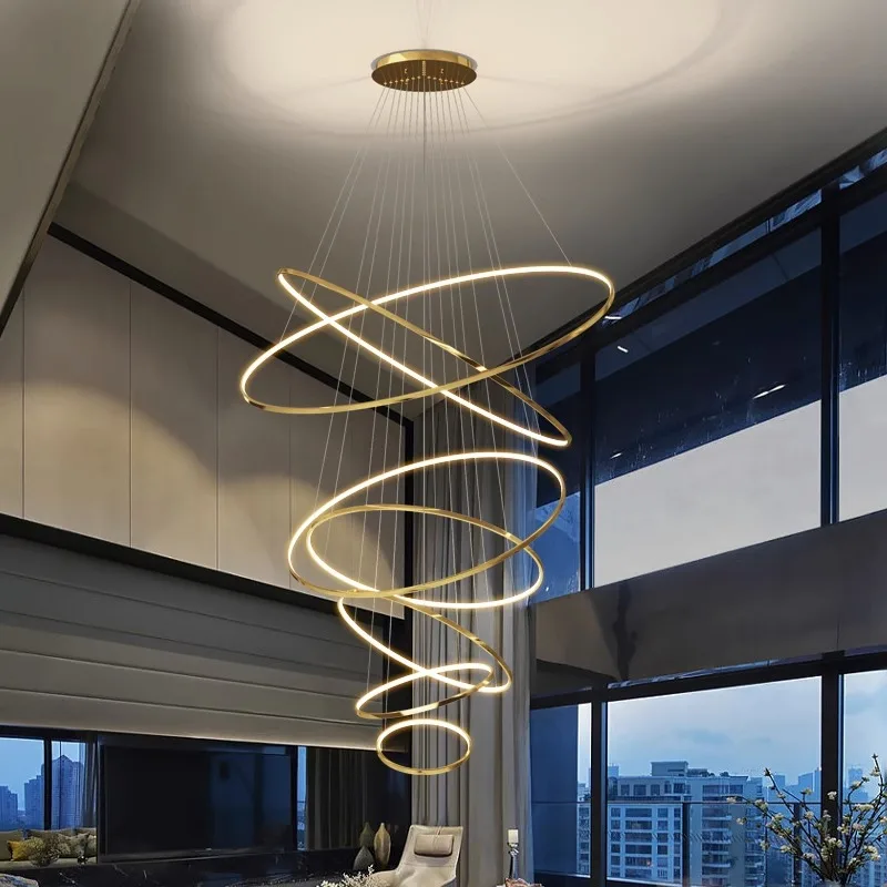 Nordic home decoration, stair chandelier, living room and dining room Pendant lights, ceiling light, indoor lighting