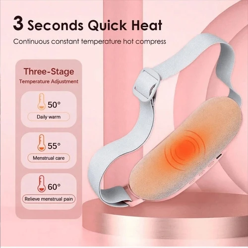 Imagen 2 del producto Cinturón calefactor Menstrual eléctrico para mujer, masajeador de espasmo Menstrual, vibrador para alivia la molestia, almohadilla calefactora de cintura ajustable