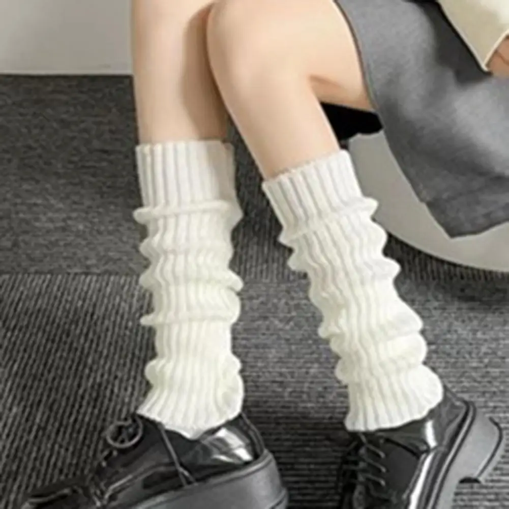 ニット滑り止めレッグウォーマー,スポーツ,冬服,jkロリータスタイル,無地,パイル,カーフカバー