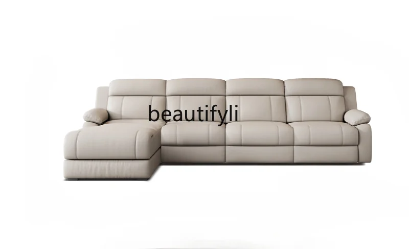 = Electric Imperial Concubine Multi-Functional Leather Sofa First Layer Cowhide Home Theater Living Room