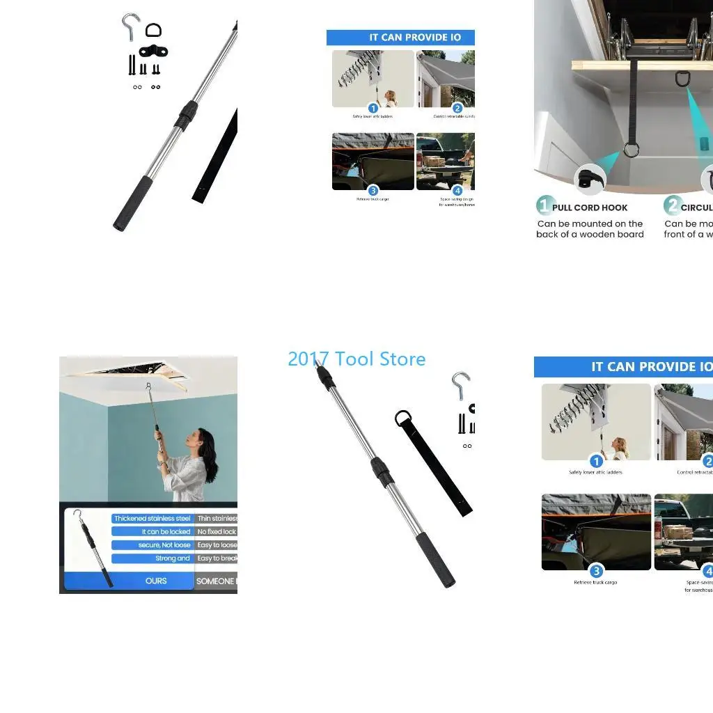 

Компактный набор для эксплуатации чердачной лестницы K92A, прочный стальной выдвижной стержень для использования в гаражных