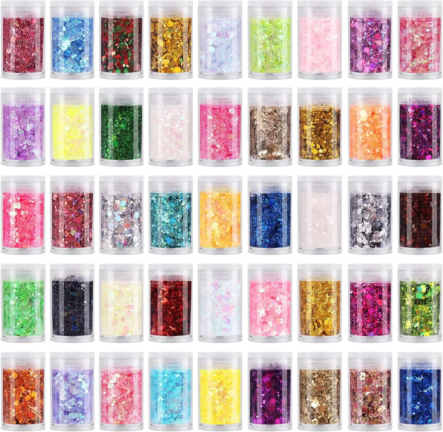 

Pack of 45 Colors Iridescent Fine Glitter,Extra Fine Holographic ,Nail Glitter,DIY Festival Party Glitter Decoration
