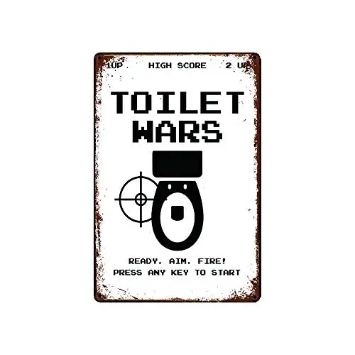 

metal tin sign Toilet Wars 80's Videogame Style for Bar Cafe Garage Wall Decor Retro Vintage 7.87 X 11.8 inches