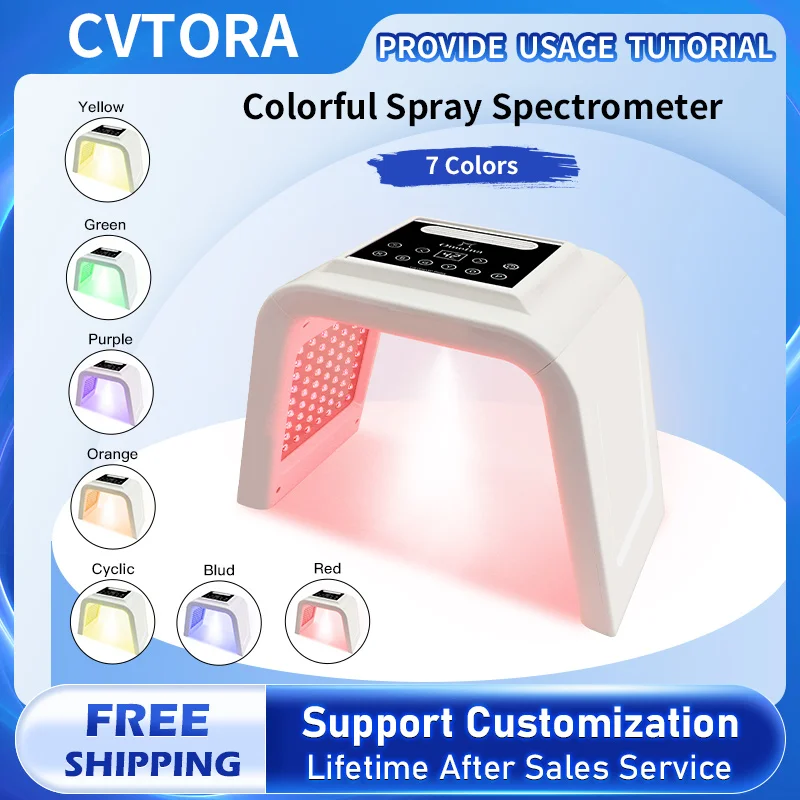 

7 Colors LED Photon Machine With Nano Spray Skin Moisturizing Spectrometer Beauty Tools Facial Skin Rejuvenation Deep Hydration