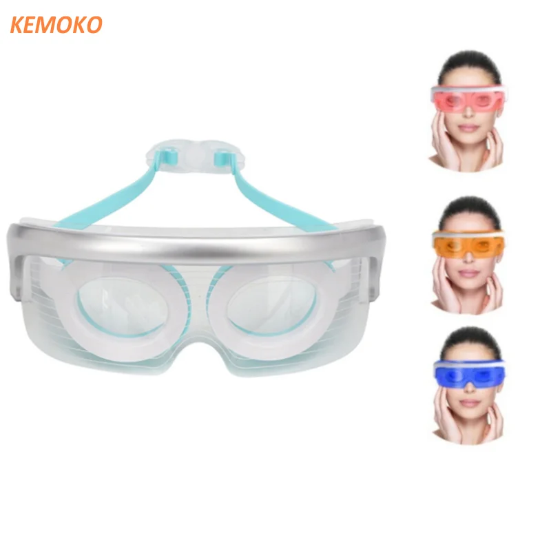 Eye Massager 3 Colors Light LED Photon Therapy Anti Aging Eye Skin Tighten Hot Compress Vibration Relaxing Blindfold Massage