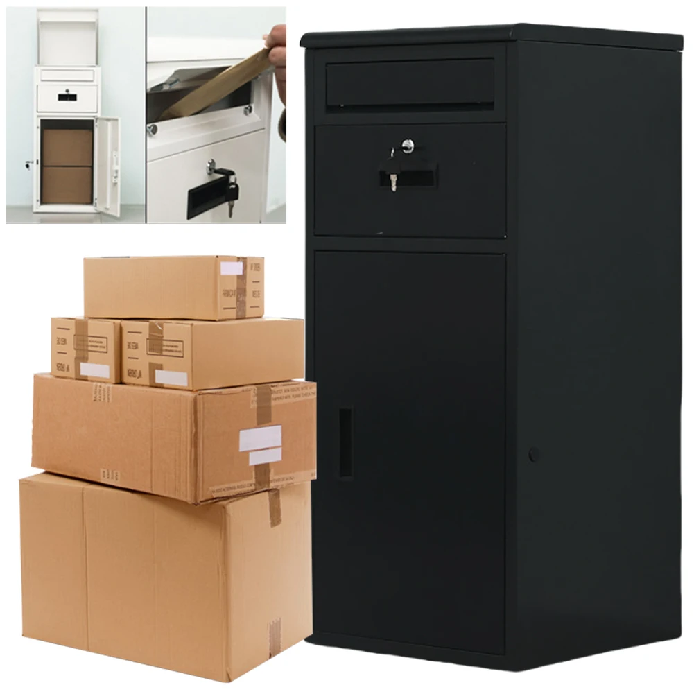 Package Delivery Box with Lock Outdoor Package Delivery for Porch House (Black)
