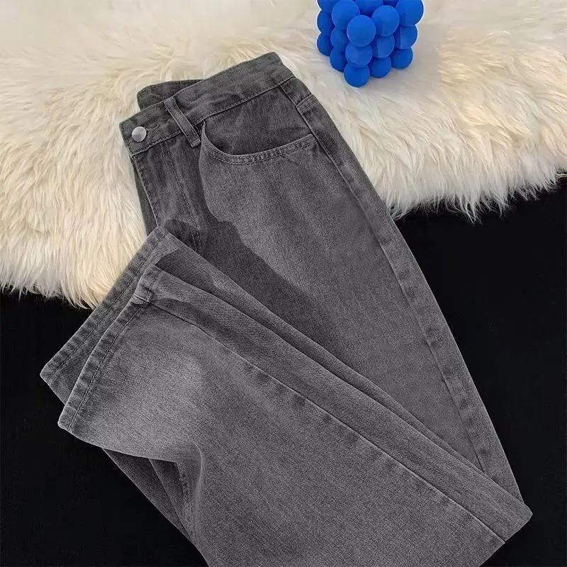 

Men's Jean Pants Trouser National Tide Retro Straight Wide-Leg Jeans Loose Casual Couple High Street Denim Pants Male L36