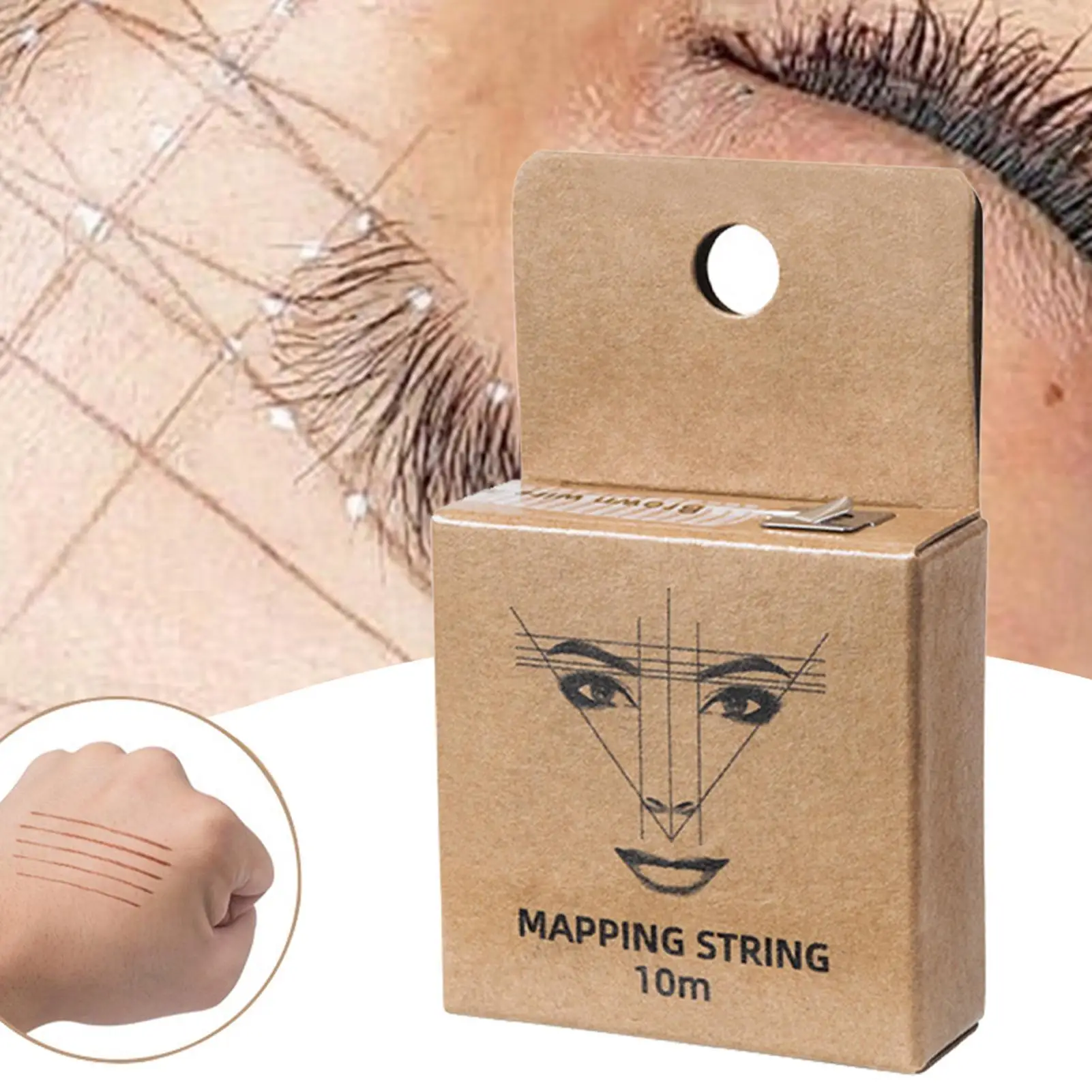 Eyebrow Mapping String with Pre-Inked Marker Eyebrow Thread Tattoo Brows Point Microblading Eye brow Pre-Inked Tattoo String