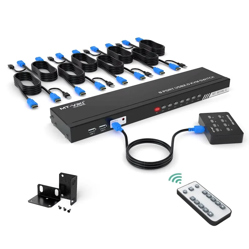 KVM Switch 8 Port, 8X1 Rackmount KVM Switch HDMI