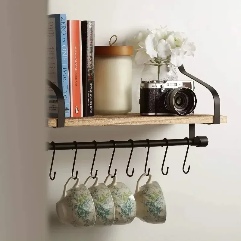 Floating Shelves for Wall, Rustic Wood Wall Mounted Storage Shelves  for Bathroom, Kitchen, Living Room