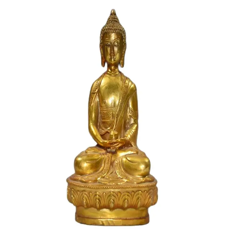 

Collect Tibet Buddha Statues Sakyamuni Buddha Statue on Pure Copper Lotus Base