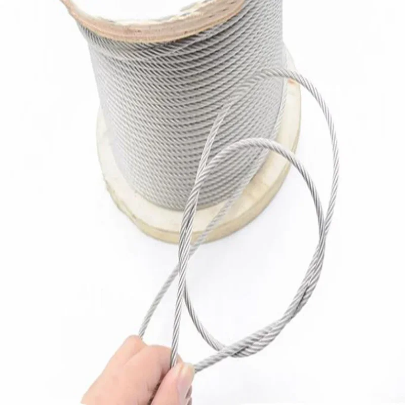 Imagem -03 - Flexível Soft Wire Rope Cabo 316 Marinha Grade Oceano Salgado Pesca Aquática 03 Milímetros4 Milímetros de Diâmetro 10m 50m 100m Comprimento Aço Inoxidável
