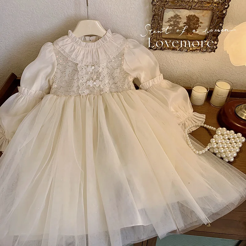 

A.Girls Autumn New Style Korean Style Super Fairy Fashion Mesh Dress