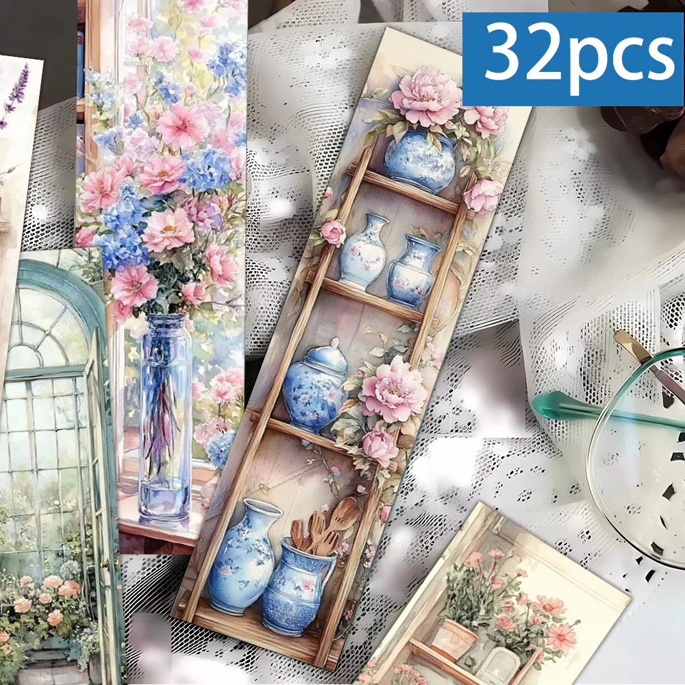 

32pcs, watercolor flower house themed bookmark, a loving gift for bookworms, friends, and teachers, DIY decorative page marker