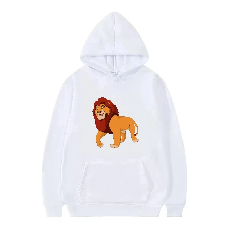 Disney el Rey León estampado patrón mujer negro otoño suelta divertidas Tops ropa jerseys señoras baratos sudaderas con capucha hombres sudaderas