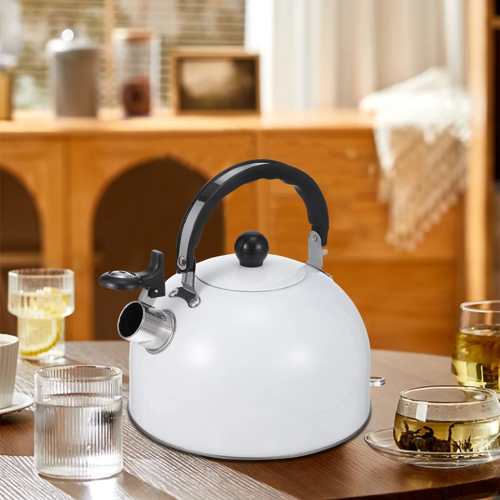 

1pc Stainless Steel Water Kettle Whistling Kitchen Water Boiler Stovetop Tea Kettle Boiling Pot Heat Insulated Handle