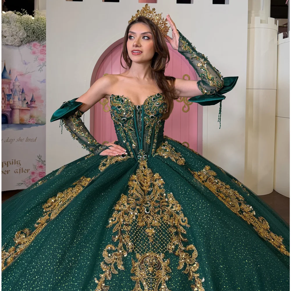 

Quinceanera Dresses Flower Lace Appliques Straps Vestidos De 15 Anos Birthday Party Prom