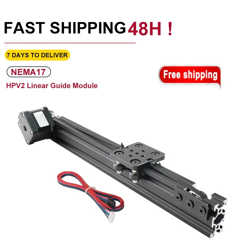17 hs3401s NEMA17 motore passo-passo HPV2 attuatore lineare con scanalatura a V modello lineare efficace viaggio 100-350MM per Kit Router stampante