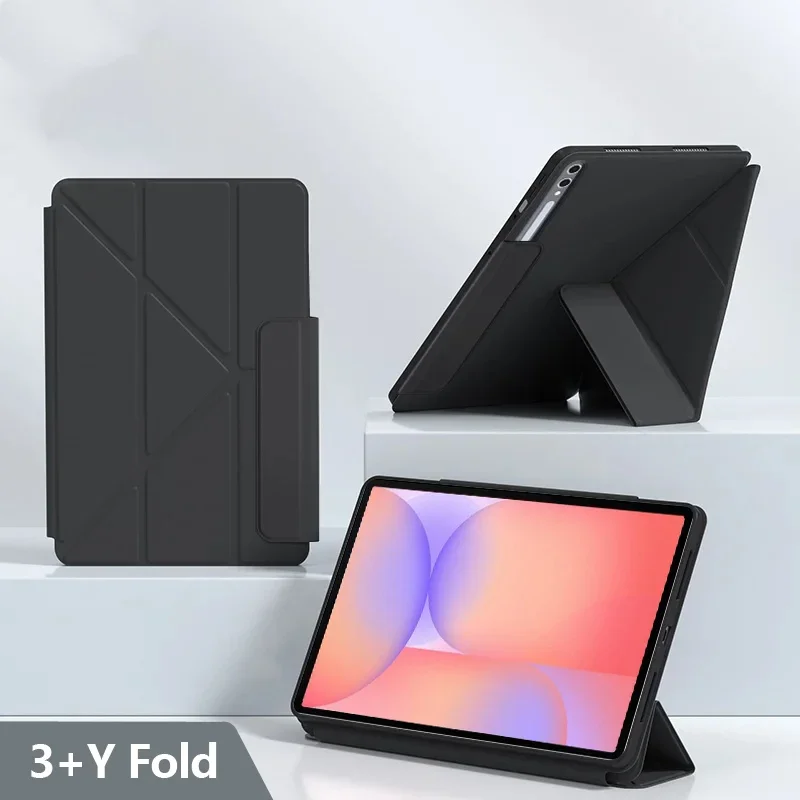 For Samsung Tab S10 Lite Case 3+Y-Fold PU Leather Stand Magnetic Cover For Funda Galaxy Tab S10 Lite / Tab S10 FE 10.9 inch Case