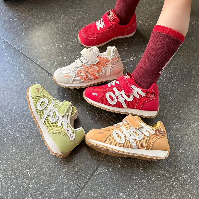 

Kids Casual Shoes Mesh Breathable Hook&loop Girls Sports Shoes Soft Bottom Trendy 2026 Brand New Children Running Shoes Comfort