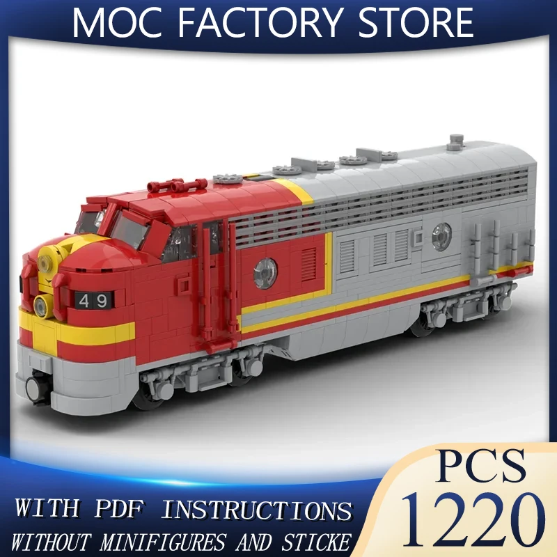 

Серия железнодорожных поездов Moc, строительные кирпичи, EMD F7, модель поезда, технология здания, модульный блок, игрушка «сделай сам», праздничные подарки