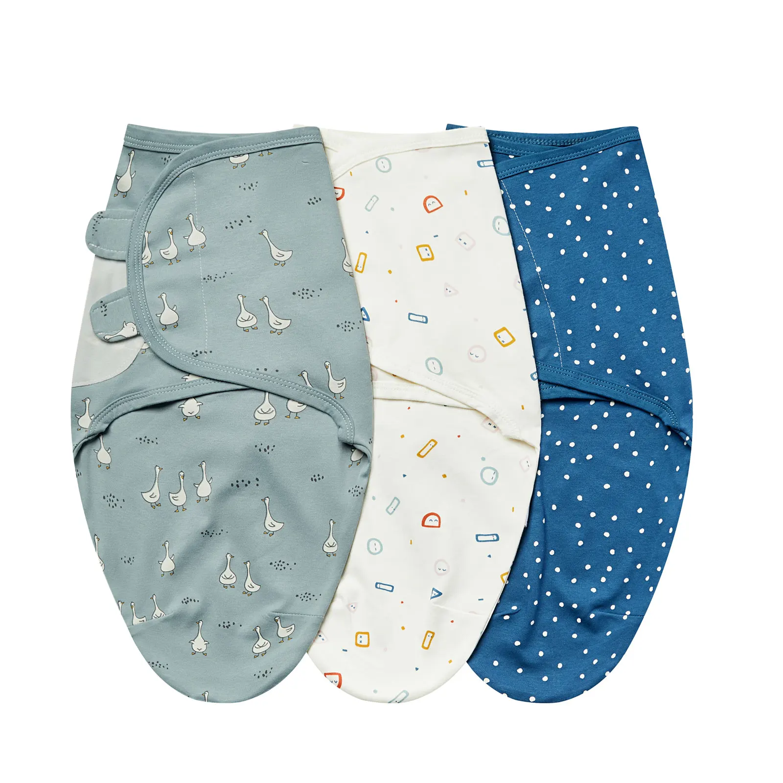 NONE 3 Stück süße Neugeborenen Baby decken Windeln Set 100% Baumwolle Jungen Mädchen verstellbare Wickel Baby Wickel für 0-6 Monate 8