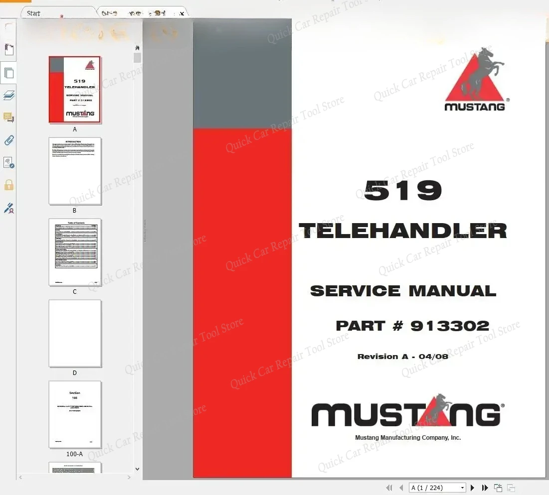 AutoCD Mustang Machinery Heavy Equipment 4.14 GB PDF 2022 Service Manuals DVD