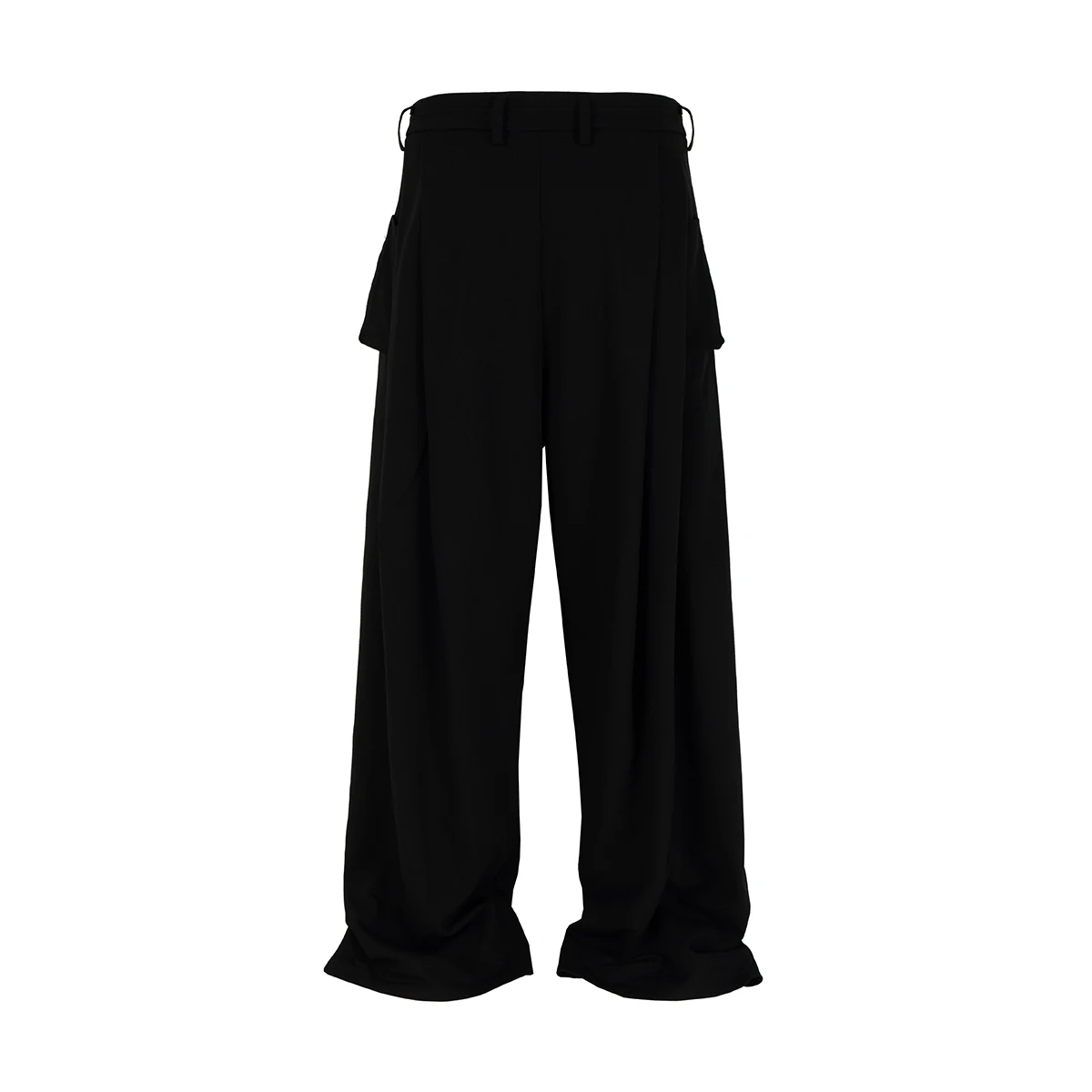 Front Double Ruched Suit Pants for Men Streetwear Wide Leg Casual Trousers Ropa Hombre Loose Black Cargos Oversized Overalls