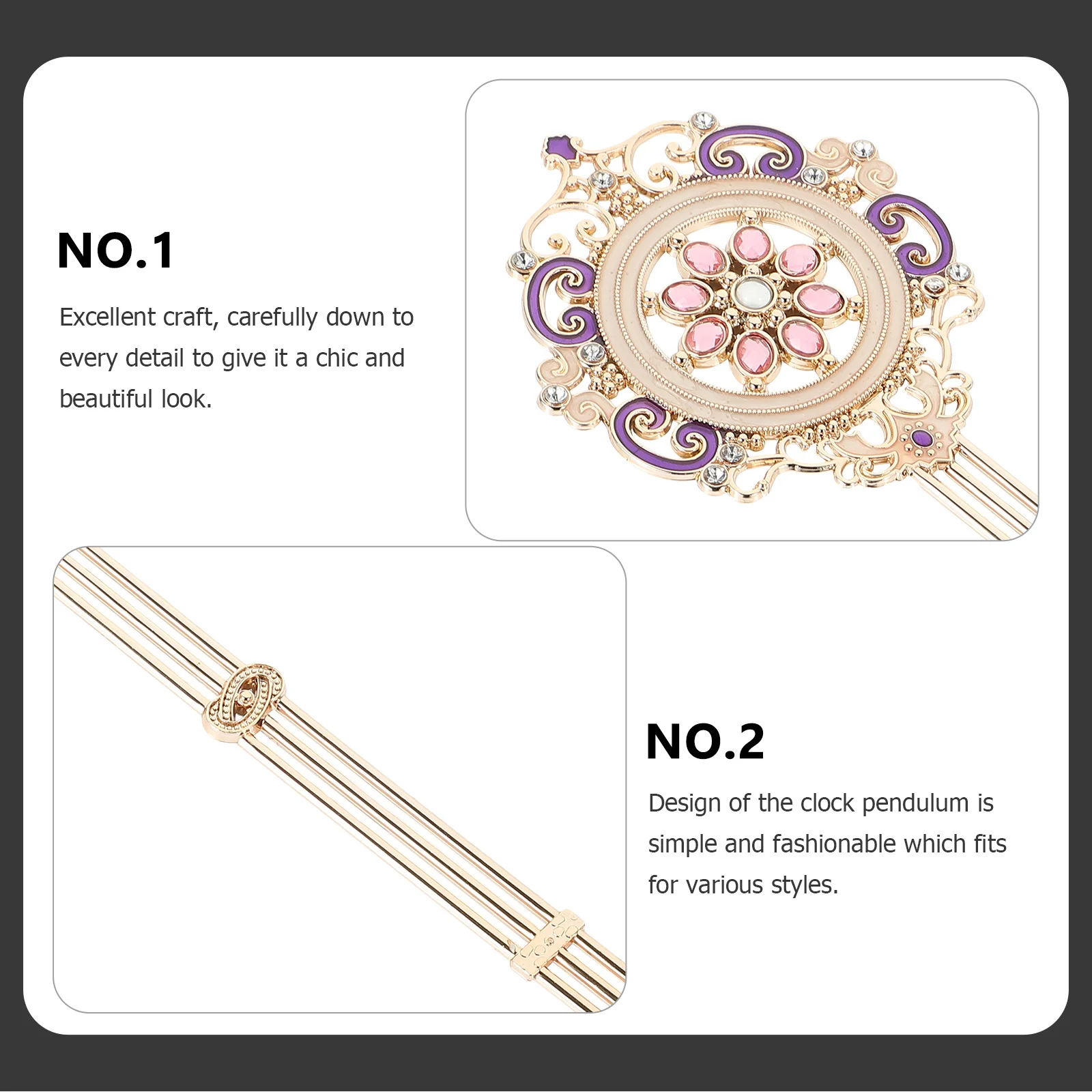 

Clock Pendulum Replacement Plastic Material Stable Safe for Wall Clocks Home Office Decor DIY Projects Clock Pendulum