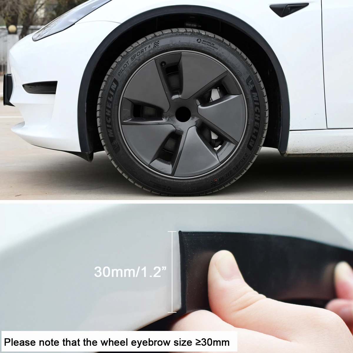 Car Fender Flare Wheel Arch Wing Expander Eyebrow Protector Auto Mudguard Lip Body Cover Splash Guard For Tesla Model 3 S X Y