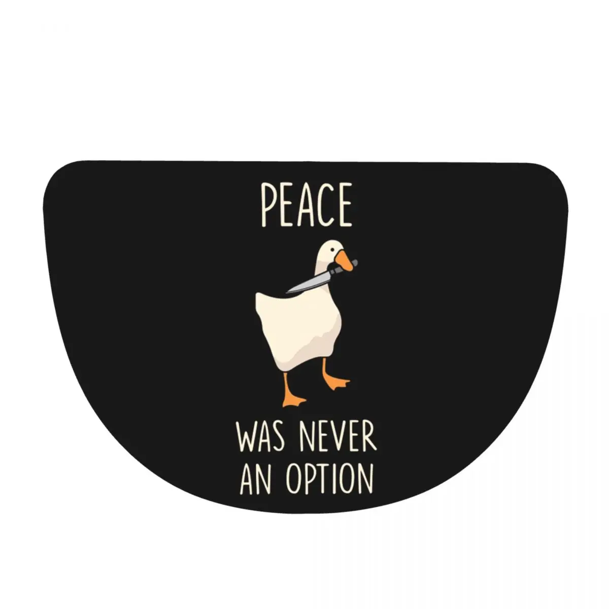 Goose Goose Peace Was Never An Option Soft Flannel Half Round Doormat Non Slip Bathroom Mat Absorbent Floor Carpet for Bathroom