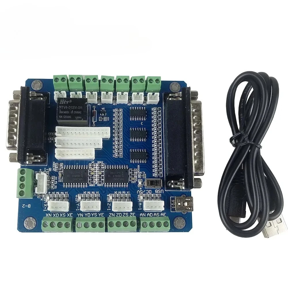 Mach3 5 Axis CNC Breakout Controller Board For Engraving Machine With 5 Axis Interface Board Of Stepper Motor