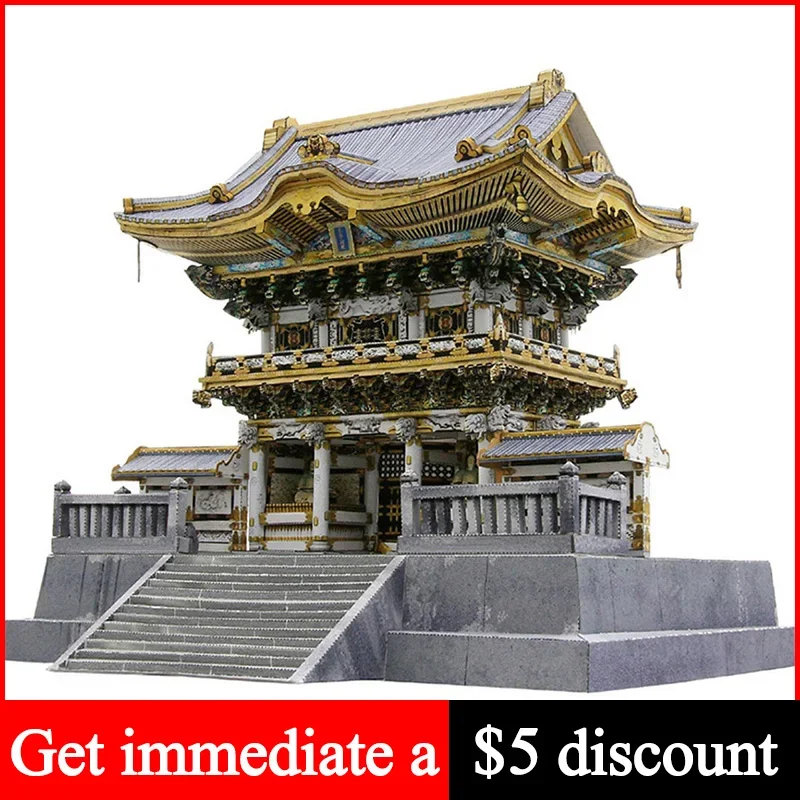 Japão nikko toshogu santuário modelo de papel 3d casa papercraft diy arte origami construção adolescentes adultos brinquedos artesanais artesanais QD-195