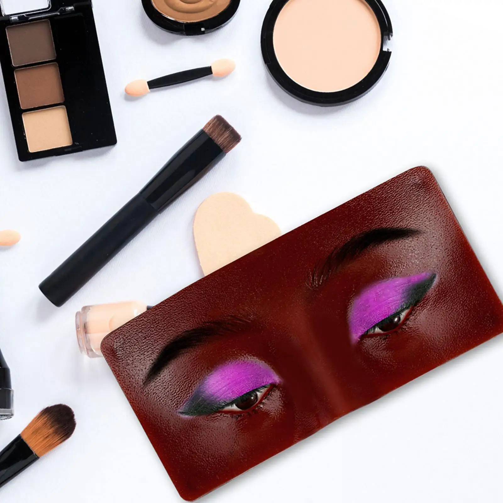 لوحة ممارسة ماكياج العيون للمبتدئين ، تدريب تمديد رموش ، نموذج الوجه ، قطعة واحدة