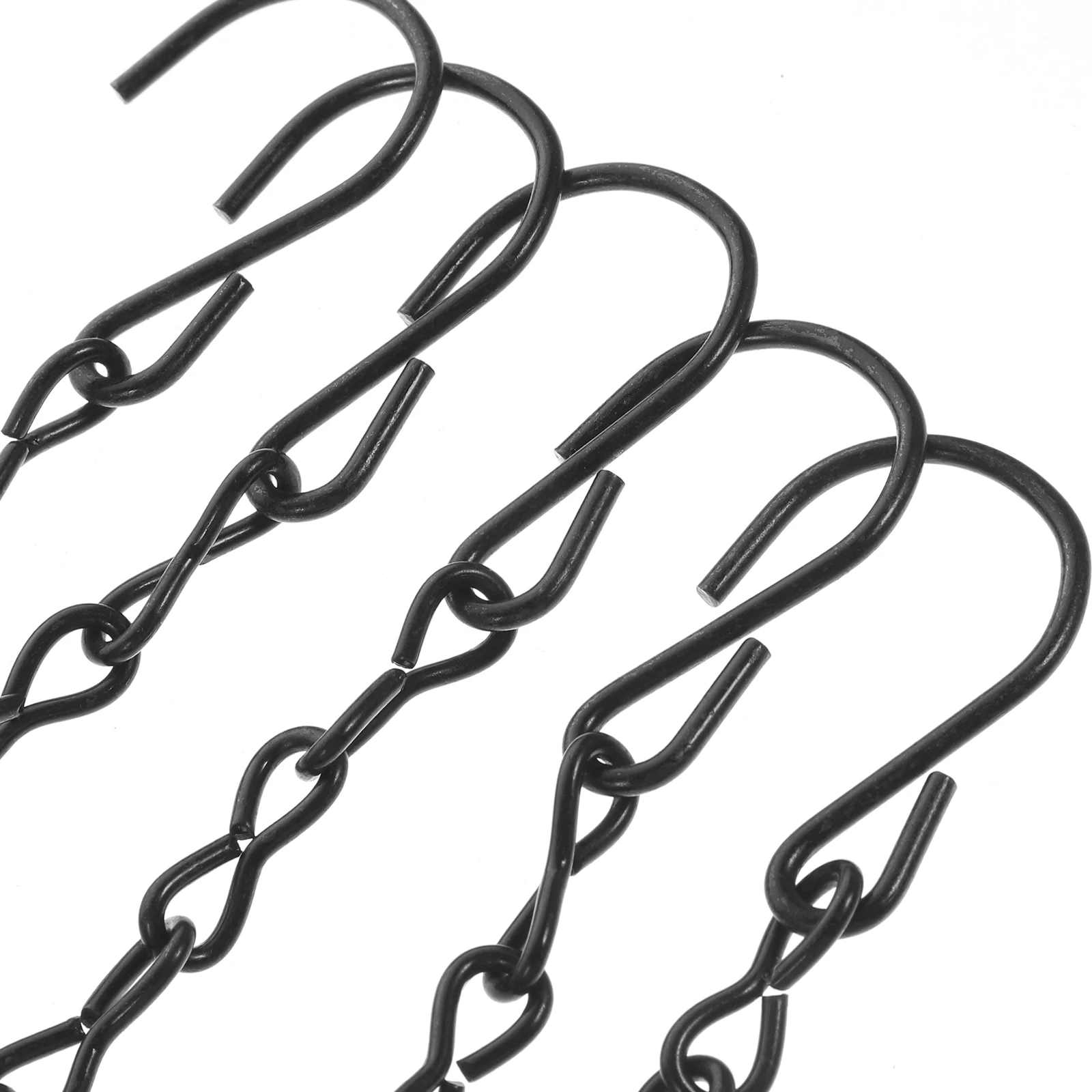 

5 Pcs Black Flower Pot Chains for Hanging Planters Baskets Birdcage Heavy Duty Hooks Durable Safe Multi Functional