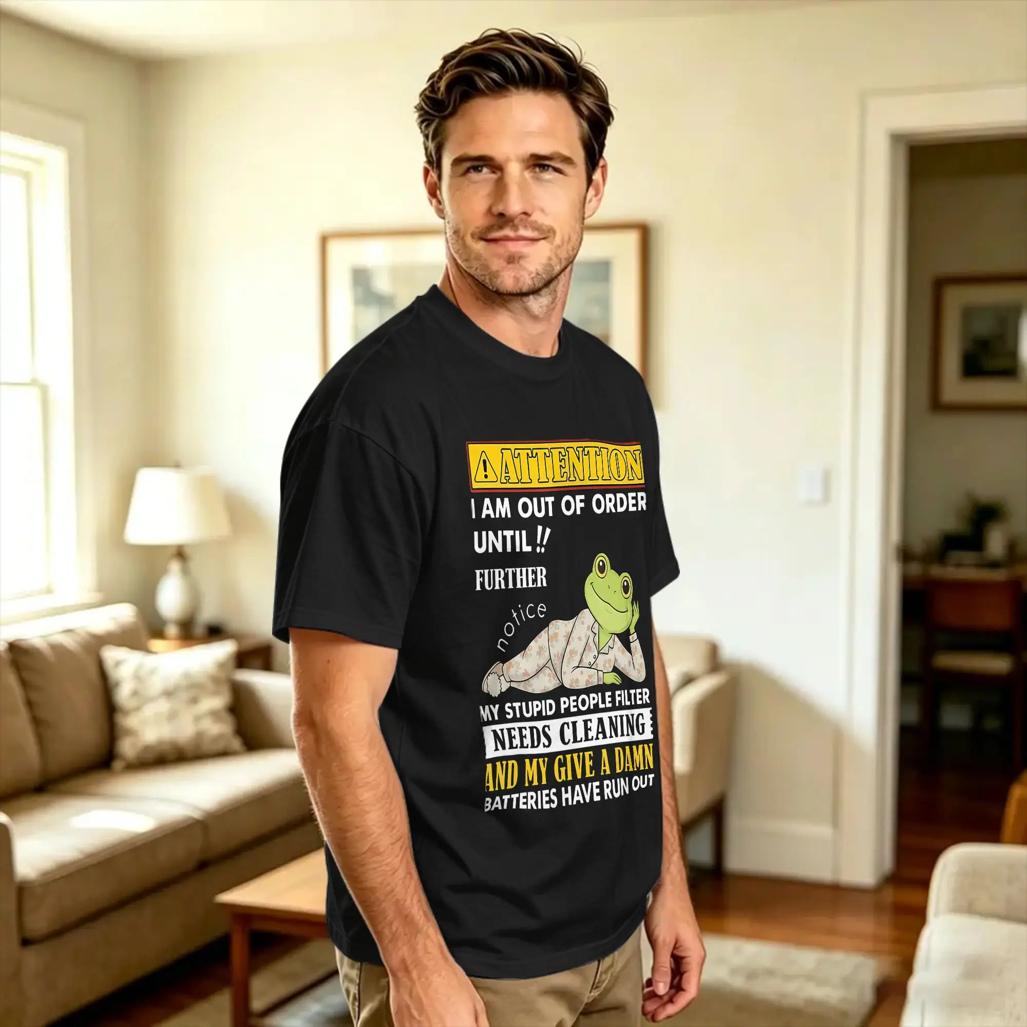 Attention I'm Out of Order Until Further Notice My Stupid Cotton T Shirt For Men Summer  Vintage T-Shirts Fashion Tees Oversize