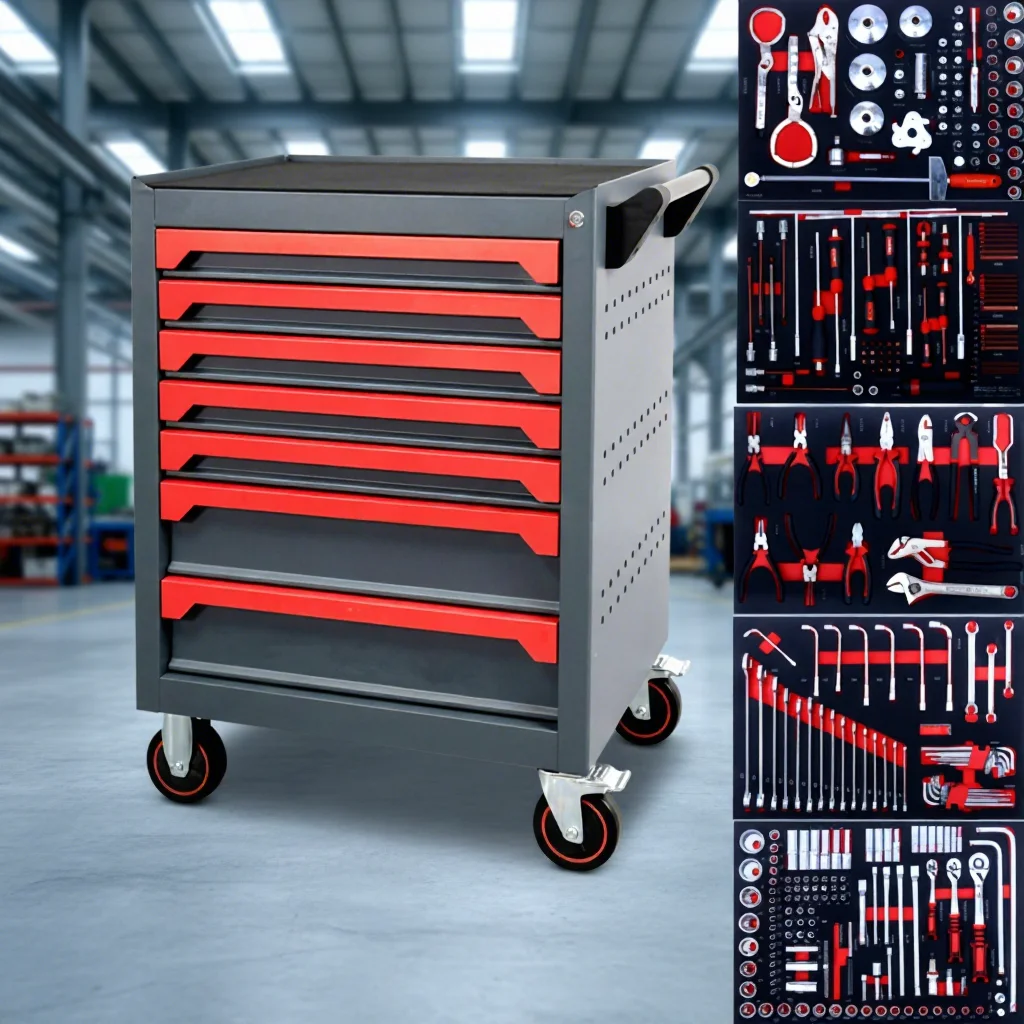 

Hot Sales Tool Multi-Drawer With Tools Factory OEM Tool Storage Cabinet Heavy Duty Tool Cabinet With Side Storage Box