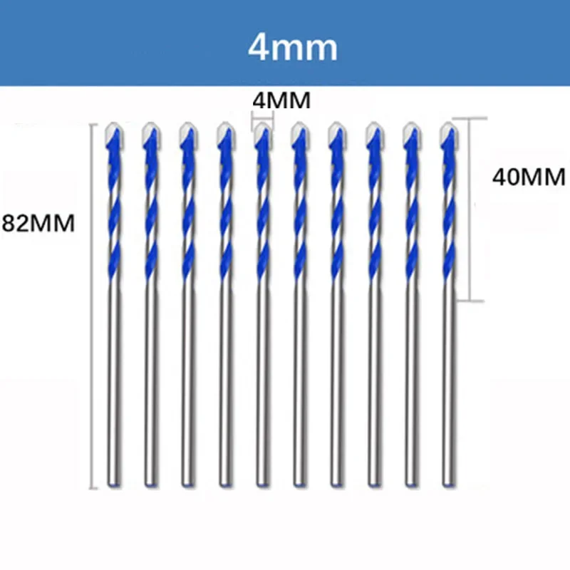 10pcs 3mm 4mm 5mm Multi-functional Glass Drill Bit Triangle  Bits For Ceramic Tile Concrete  Marble