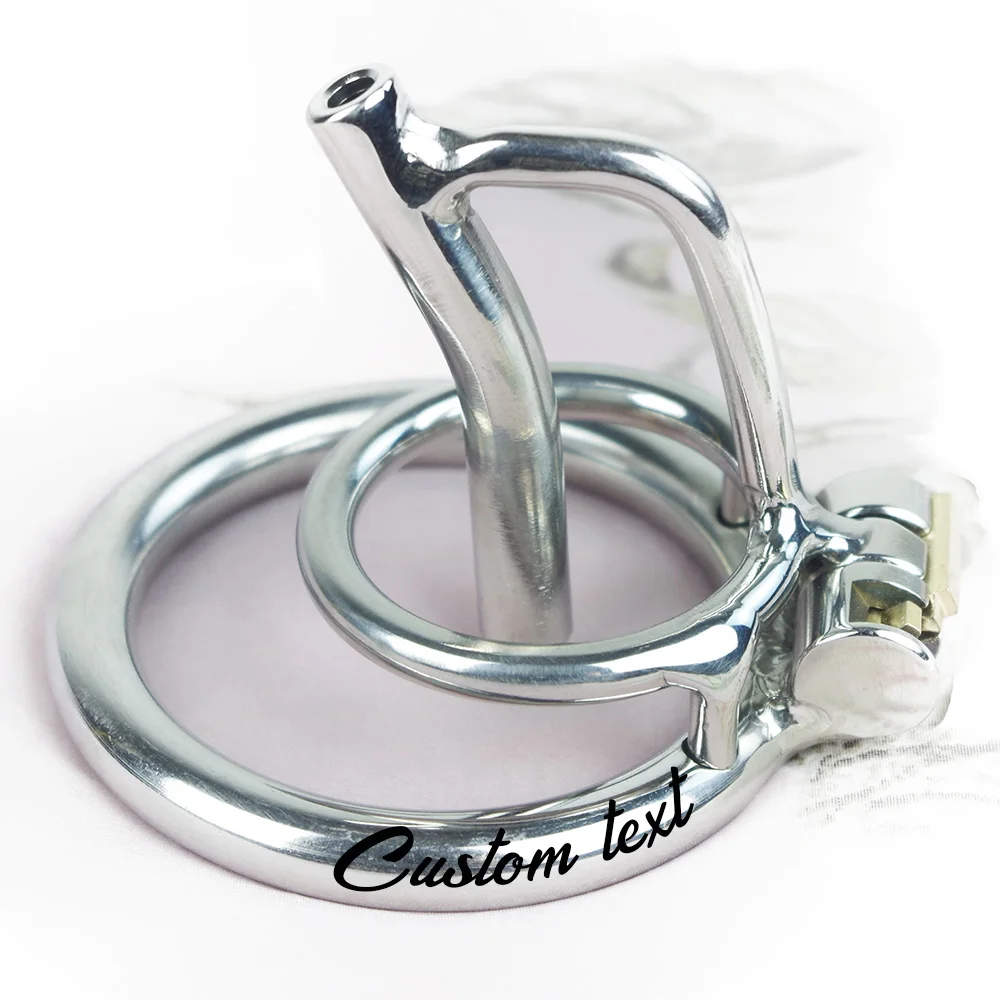 Catheter Cock Cage With Engravable text Stainless Steel Urethral Stretcher Dilator  Chastity Belt Fetish Penis Ring Lock