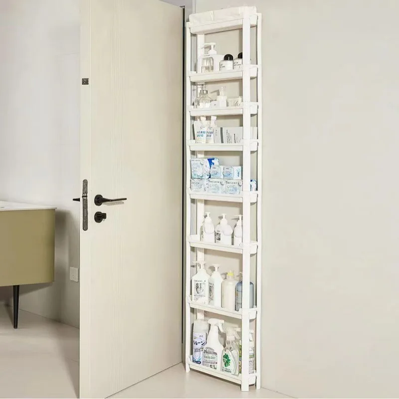 Bathroom Door Back Ultra-Thin Storage Cabinet Kitchen  Multi-Layer Narrow  Shelf Home Use Heightening Organizer Rack