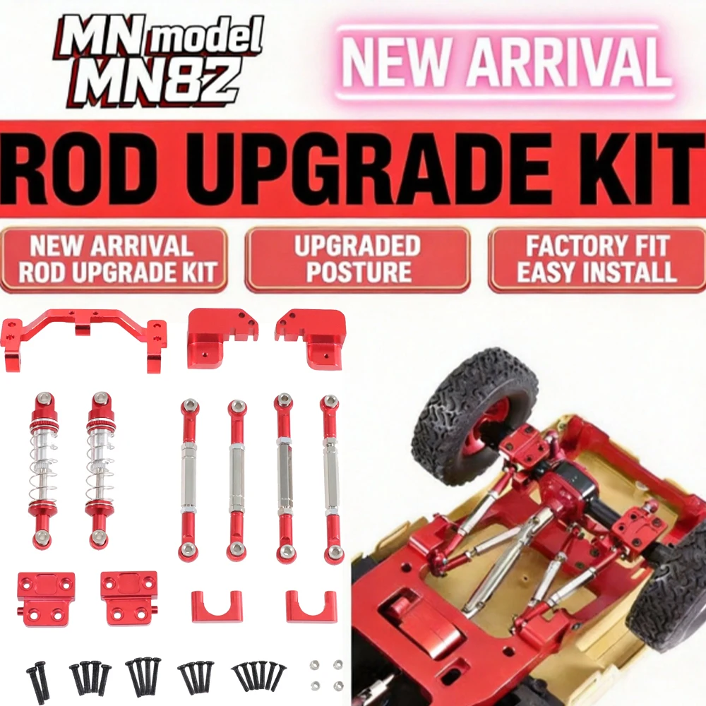 MN Model MN82 Series Upgrade, Rear Axle Leaf Spring Suspension Modified to Four-Link Suspension, Shock Absorber, Set Accessories